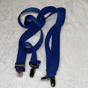 Boys Blue Elastic Y Style Suspenders EUC L